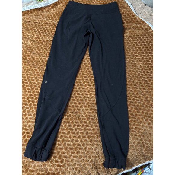 Lululemon Stretch French Terry Joggers Black 33" Inseam Pockets Size 6 - Picture 11 of 11
